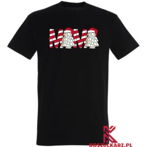 Koszulka Mama Świąteczna Radość z Choinkami