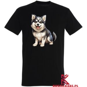 Koszulka z nadrukiem psa Alaskan Malamute