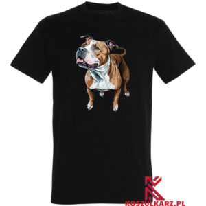 Koszulka z nadrukiem przyjaciel Biało-Brązowy Pitbull