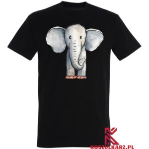 Koszulka rysunkowy słoń o długiej trąbie