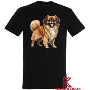 Koszulka z nadrukiem psa Spaniel Tybetański