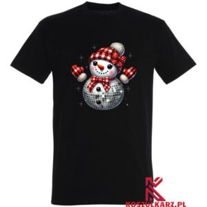 Koszulka z Radosnym Akcentem Śnieżny Bałwan w Stylu Disco