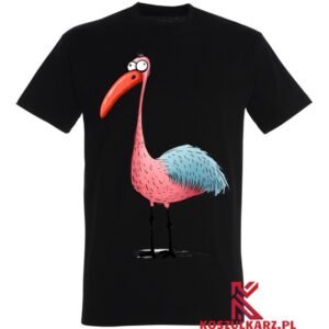 Koszulka z nadrukiem Niebiesko-Różowy Flaming Kolorowy Akcent