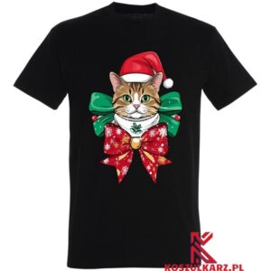 Koszulka Uroczy Kot w Świątecznym Stroju