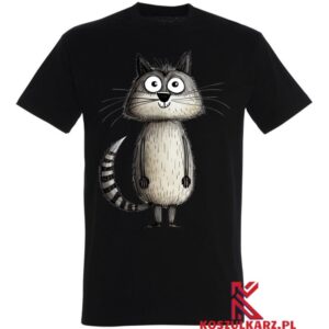 Koszulka z nadrukiem Szary Sympatyczny Kot, Urok Codzienności