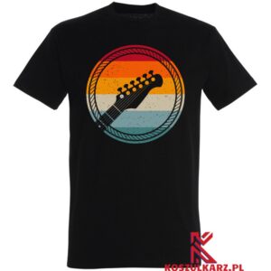 Koszulka z nadrukiem Retro z gryfem gitary