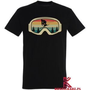 Koszulka z nadrukiem Retro Snowboard w Górach