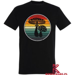 Koszulka z nadrukiem retro grzyb