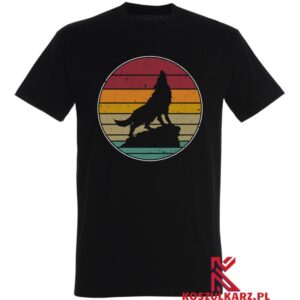 Koszulka z nadrukiem Retro Samotny Wilk