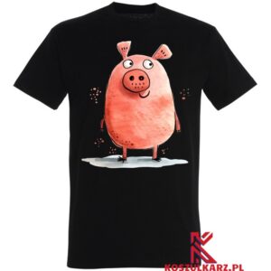 Koszulka z nadrukiem Radosna Różowa Świnka