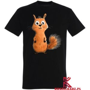 Koszulka z nadrukiem Urocza Pomarańczowa Wiewiórka