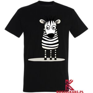 Koszulka z nadrukiem Klasyczna Zebra w Czarno-Białych Barwach